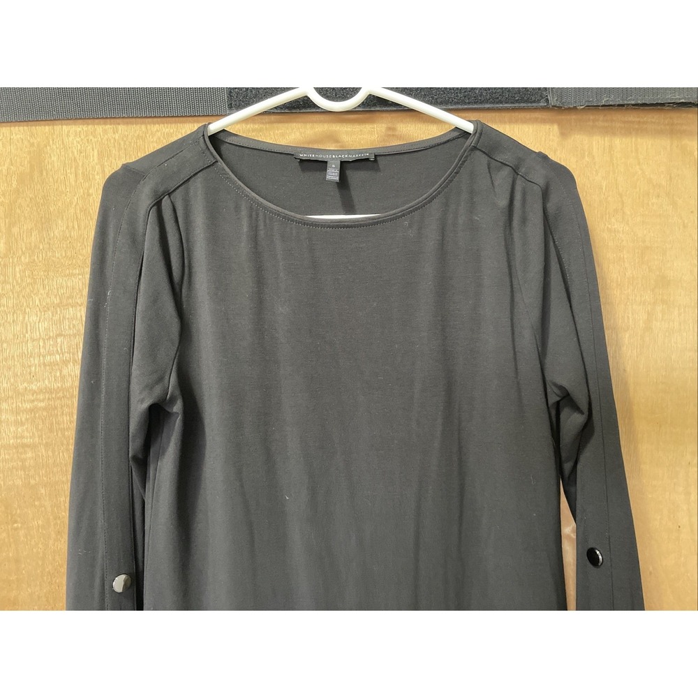 White House Black Market Black Long Sleeve Above Knee Shift Dress Small‎